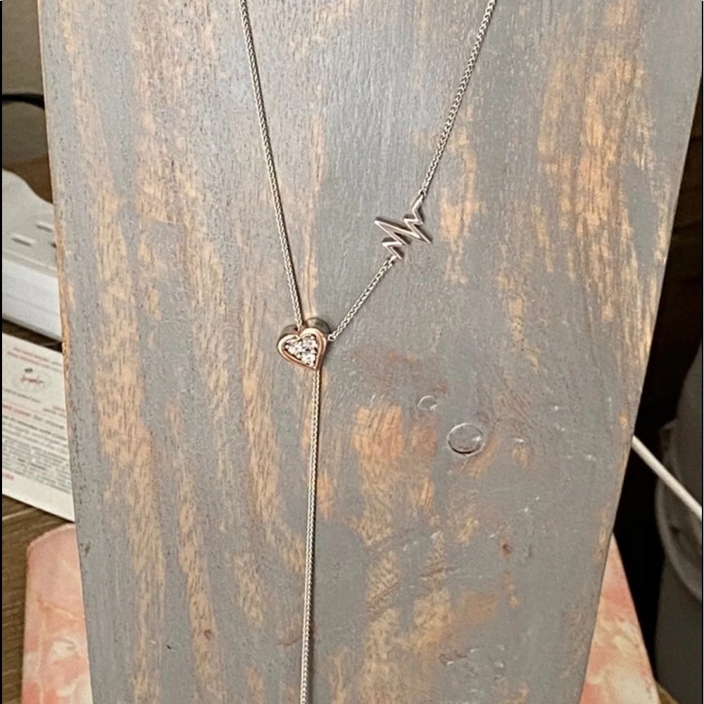 Diamond heart necklace 10k rose gold heart